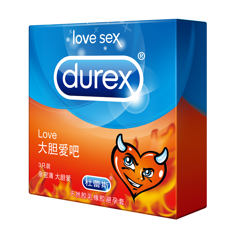 杜蕾斯避孕套Love大胆爱吧3只3只*1盒超薄情趣安全套成人随身小包