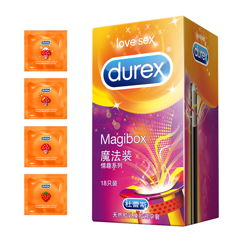 杜蕾斯避孕套魔法情趣装18只*1盒凸点螺纹凉感热感果味成人安全套